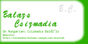 balazs csizmadia business card